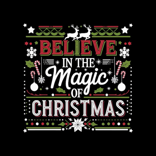 Diseño de camiseta de feliz navidad