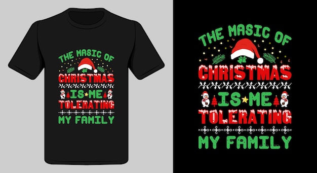 diseño de camiseta de feliz navidad.