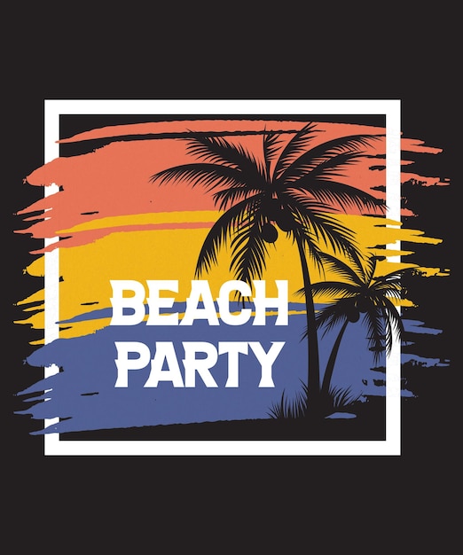 Diseño de camiseta de fiesta en la playa