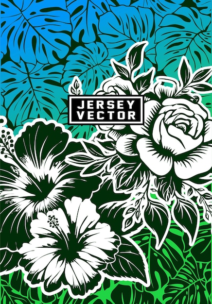 Diseño de camiseta floral tropical