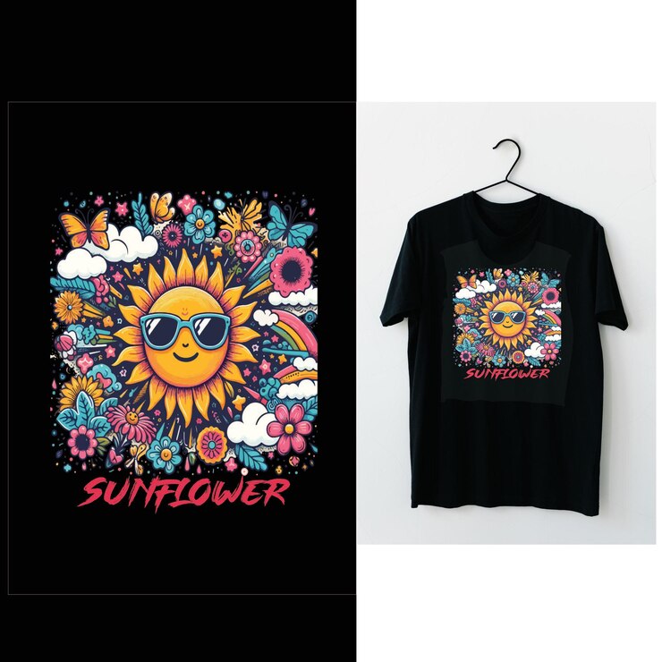Diseño de camiseta de flores
