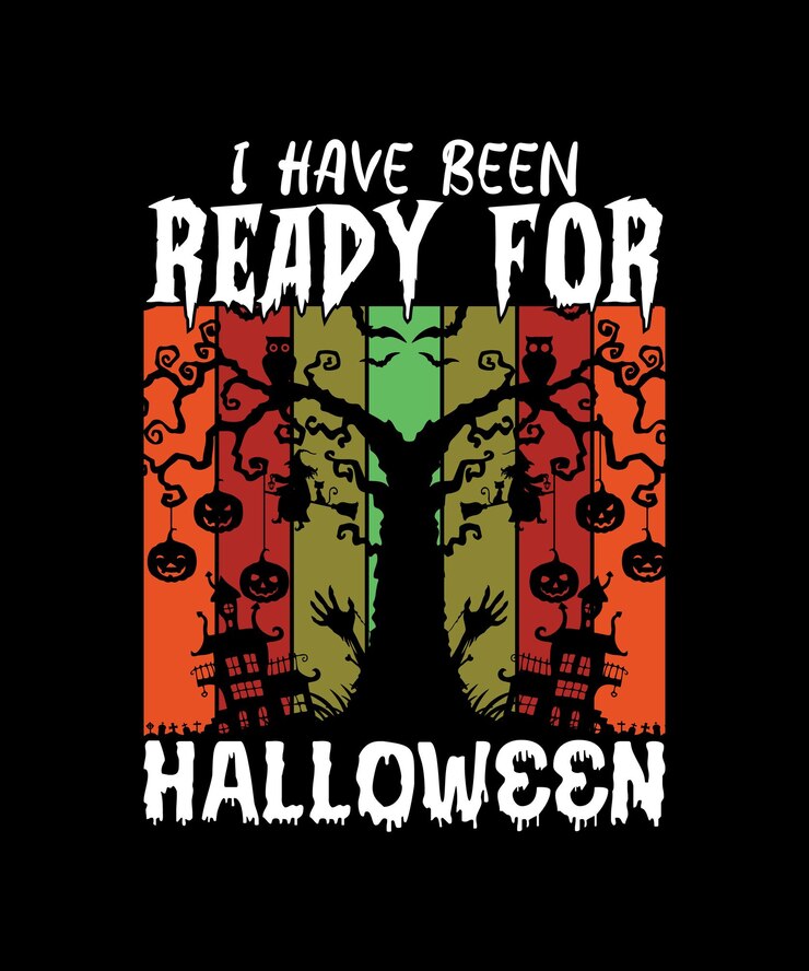 Diseño de camiseta de fondo vintage de Halloween