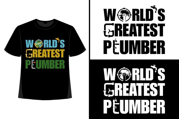 Diseño de camiseta de fontanero Diseño de camiseta de fontanero Elementos vectoriales de herramientas de fontanero