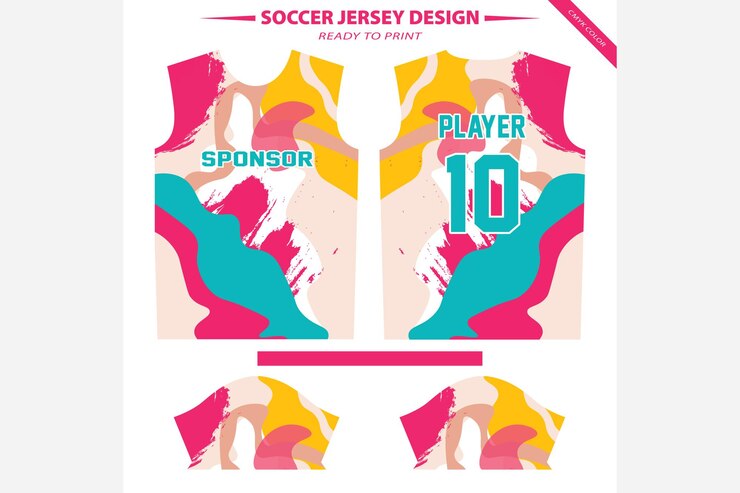 Un diseño de camiseta de fútbol para impresión por sublimación.