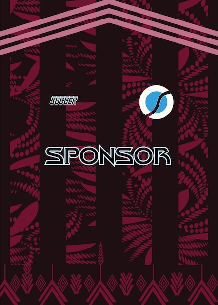 Diseño de camiseta de fútbol con logotipo del patrocinador y elementos estampados