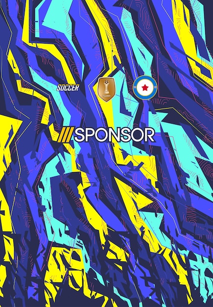 Diseño de camiseta de fútbol para sublimación.