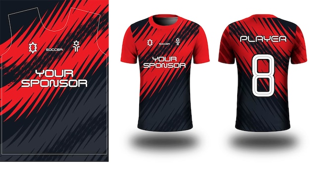 Diseño de camiseta de fútbol para sublimación.