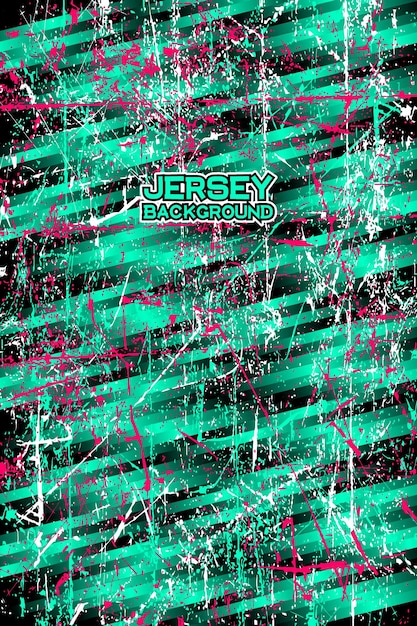El diseño de la camiseta de fútbol de Teal Green con rayas y grunge para la sublimación