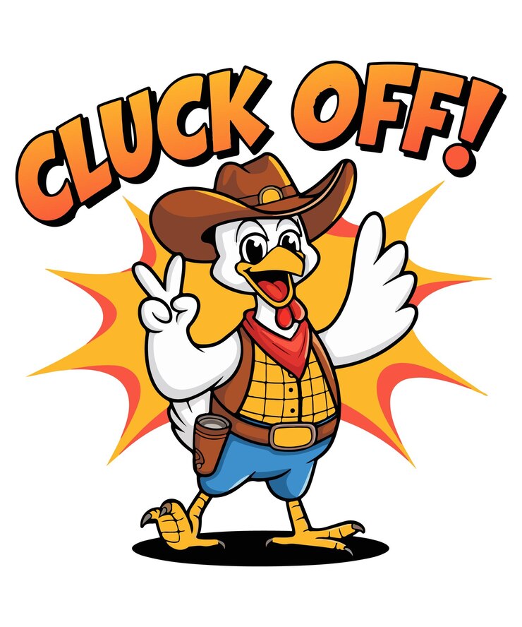 Vector diseño de camiseta de gallina de vaquero de sublimación divertida