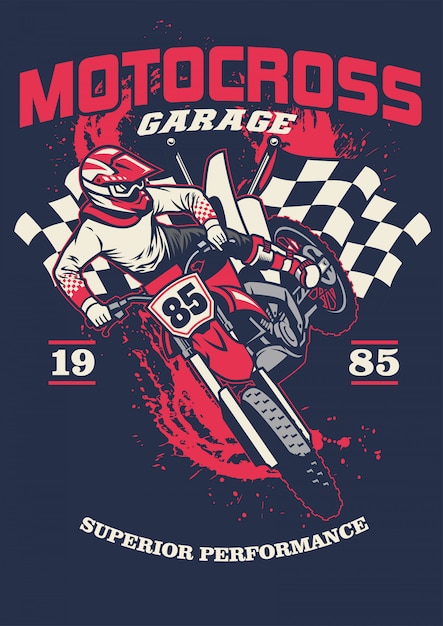 Diseño de camiseta de garaje de motos