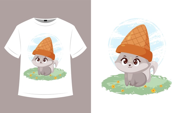 Diseño de camiseta de gato divertido