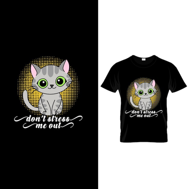 Diseño de camiseta de gato lindo