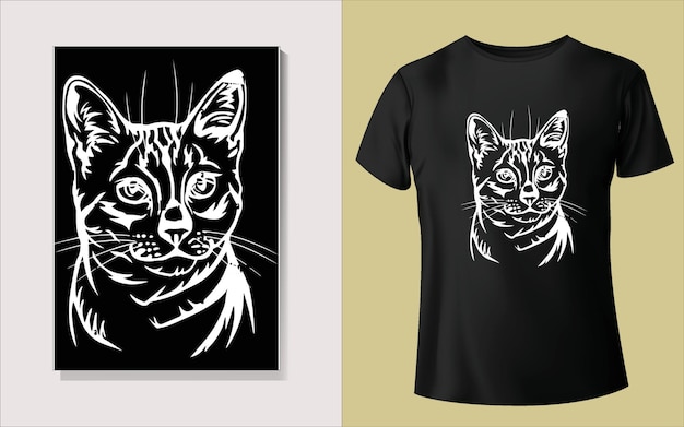 Diseño de camiseta de gato lindo