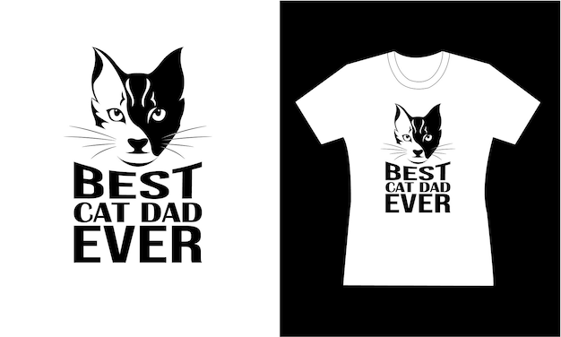 Vector diseño de camiseta de gato mejor diseño de camiseta de papá gato