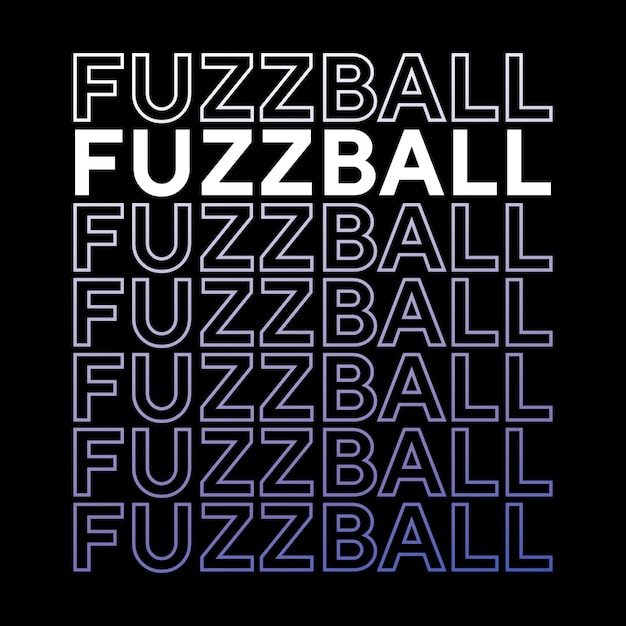 Diseño de camiseta de gato de tipografía de efecto de texto colorido Fuzzball para imprimir