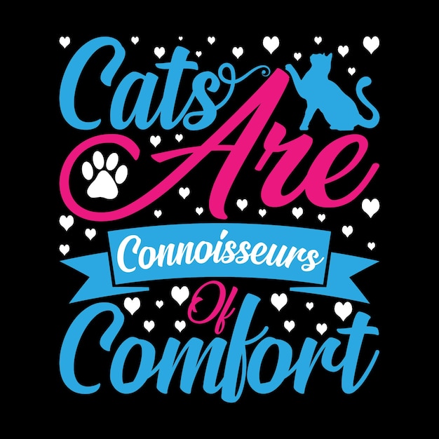 Diseño de camiseta de gato con vectores de gato