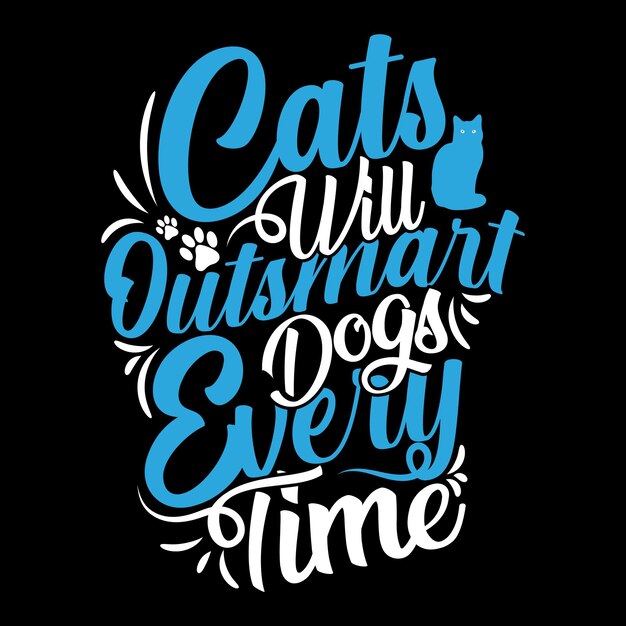 Diseño de camiseta de gato con vectores de gato