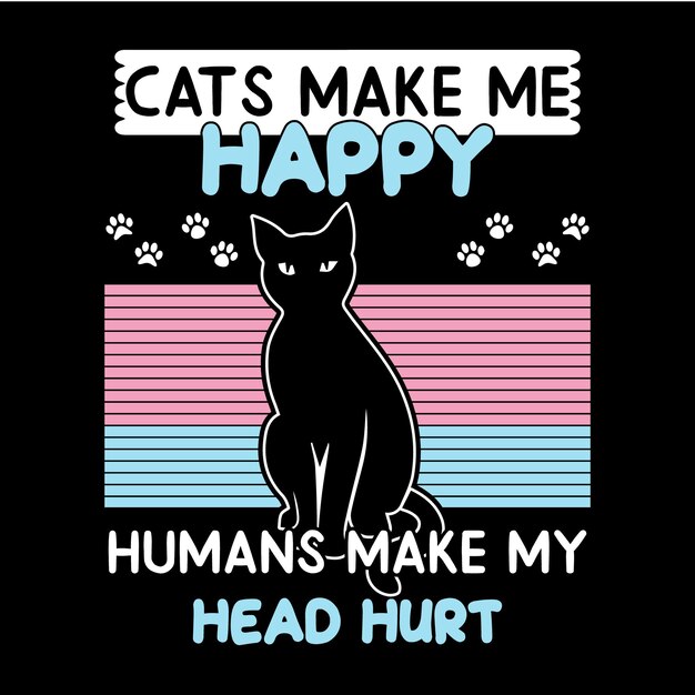 Diseño de camiseta de gato