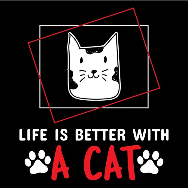 Diseño de camiseta de gato