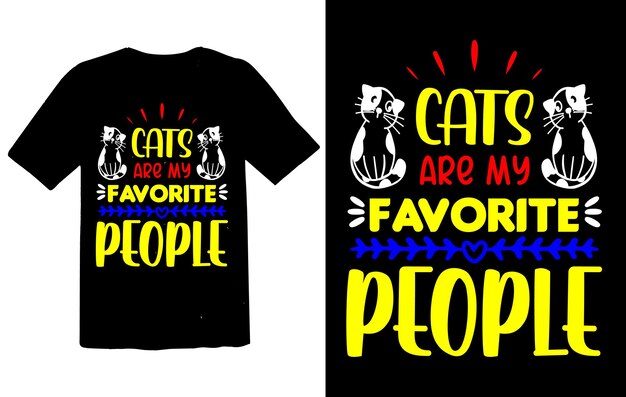 Diseño de camiseta de gatos Diseño de camiseta para niños y plantilla de diseño de camiseta para amantes de los gatos