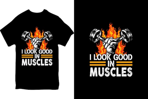 Diseño de camiseta de gimnasio Etiqueta vintage de culturismo fitness para camiseta con logo de cartel de flayer