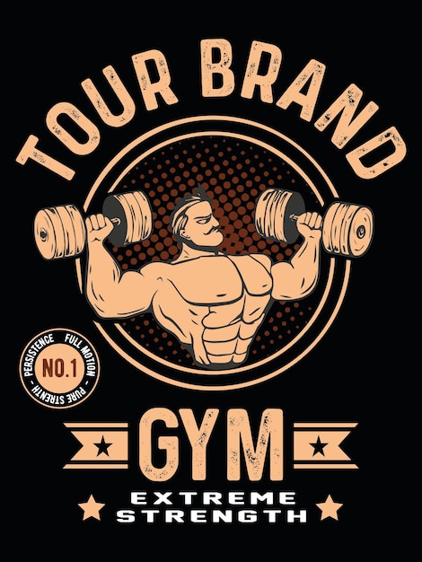 Diseño de camiseta de gimnasio.