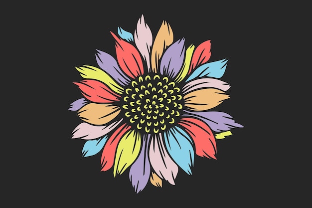 Vector diseño de camiseta de girasol