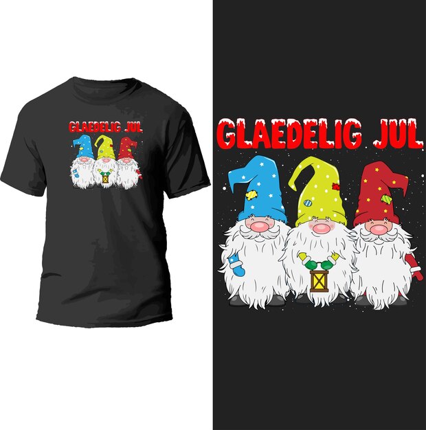 diseño de camiseta glaedelig jul.