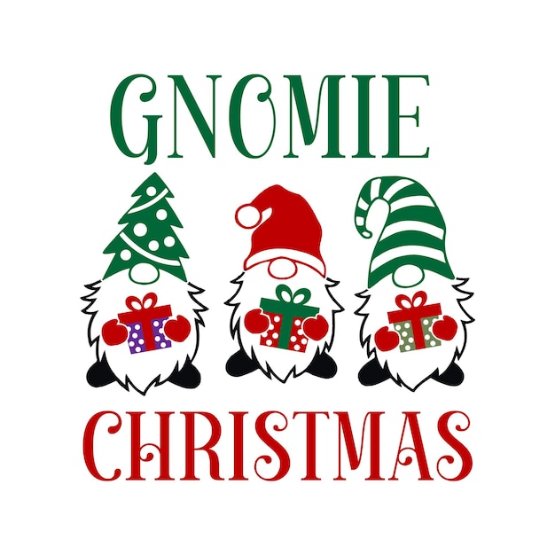 Diseño de camiseta gnomie christmas svg