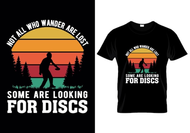 Diseño de camiseta de golf con disco vectorial tipografía moderna cita de letras inspiradoras.
