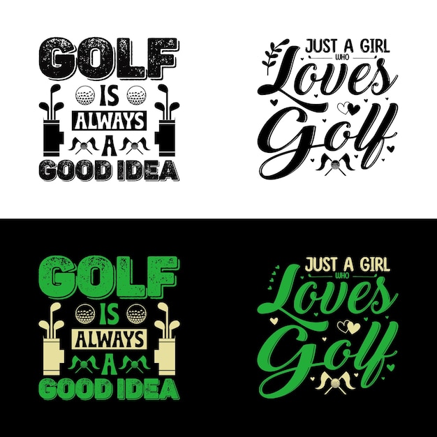 Vector diseño de camiseta de golf o ilustración de golf