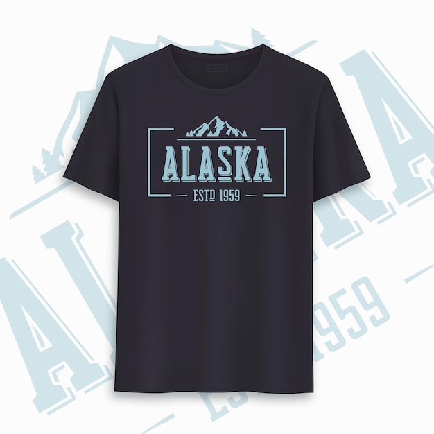 Vector diseño de camiseta gráfica del estado de alaska, tipografía, impresión. ilustración vectorial.