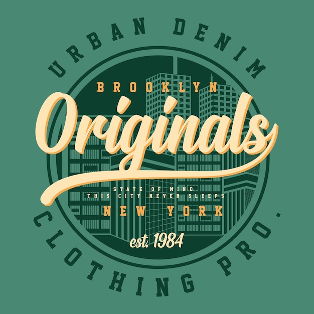 Diseño de camiseta gráfica de mezclilla urbana tipografía ilustración vectorial estilo casual