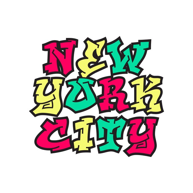 Diseño de camiseta grafiti tipografía de la ciudad de nueva york