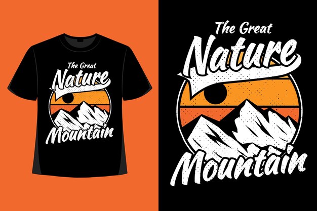 Diseño de camiseta de gran naturaleza montaña dibujado a mano ilustración retro vintage