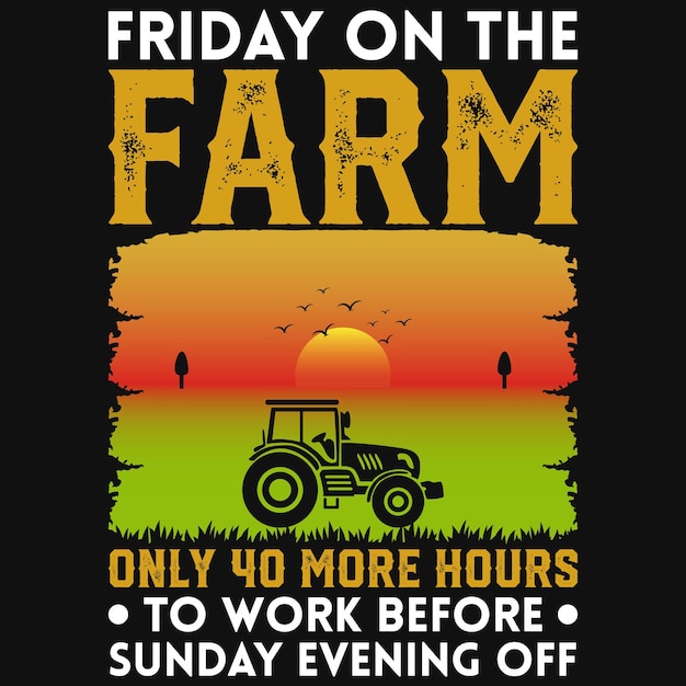 Vector diseño de camiseta de granja