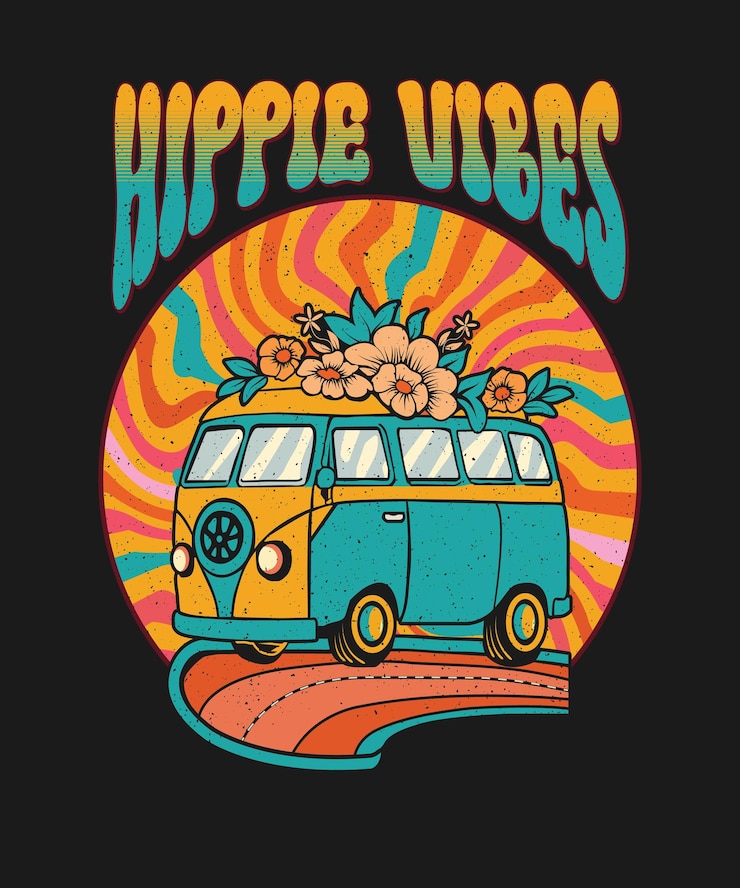 Vector el diseño de la camiseta groovy van groovy hippie groovy 60s groovy vintage