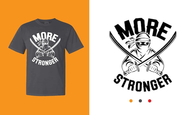 Diseño de la camiseta del guerrero ninja