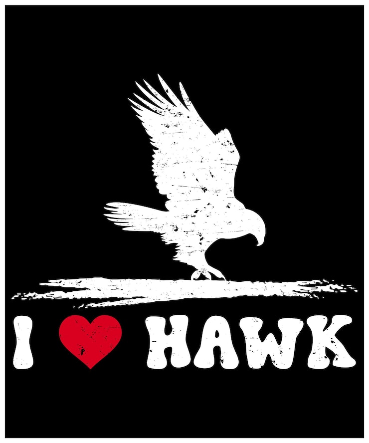 Vector diseño de la camiseta del halcón silueta del halcón un fondo blanco