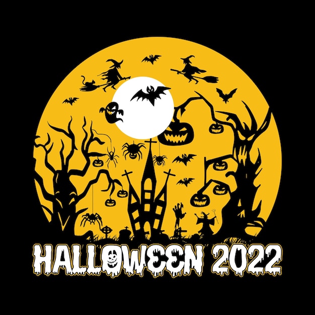 Diseño de camiseta de Halloween 2022