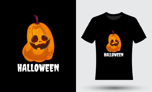 Diseño de camiseta de halloween con calabaza.