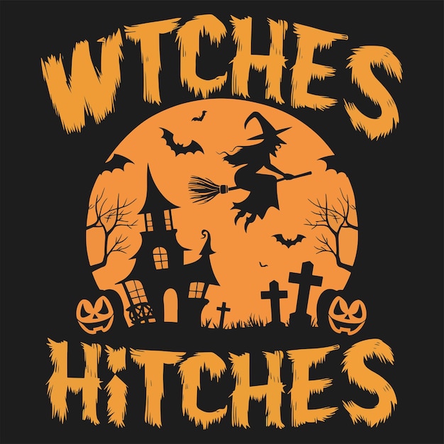 Diseño de camiseta de Halloween disfraz creativo Llamativo de alta calidad Ilustración Gato negro Calabaza