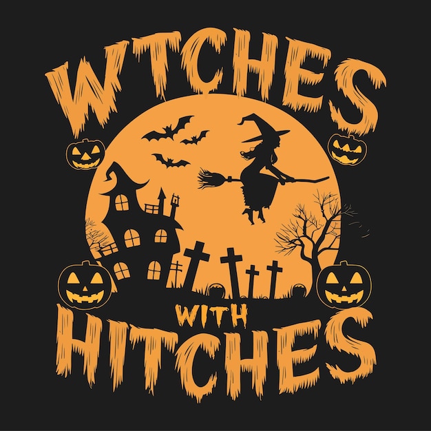 Diseño de camiseta de Halloween disfraz creativo Llamativo de alta calidad Ilustración Gato negro Calabaza