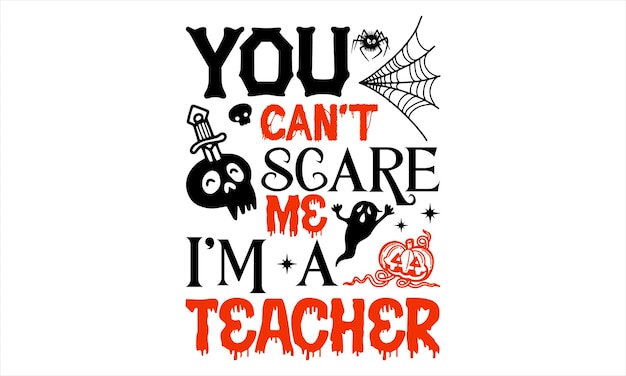 Diseño de camiseta de Halloween Ilustración de letras a mano para su diseño Caligrafía moderna Archivos Svg