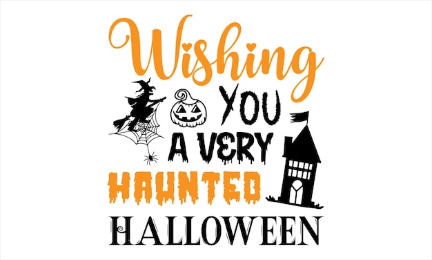 Diseño de camiseta de Halloween Ilustración de letras a mano para su diseño Caligrafía moderna