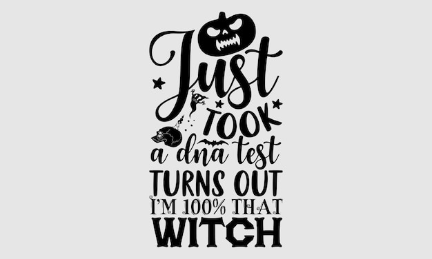 Diseño de camiseta de Halloween Ilustración de vector de caligrafía hecha a mano