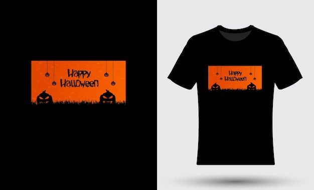 Vector diseño de camiseta de halloween con ilustración.