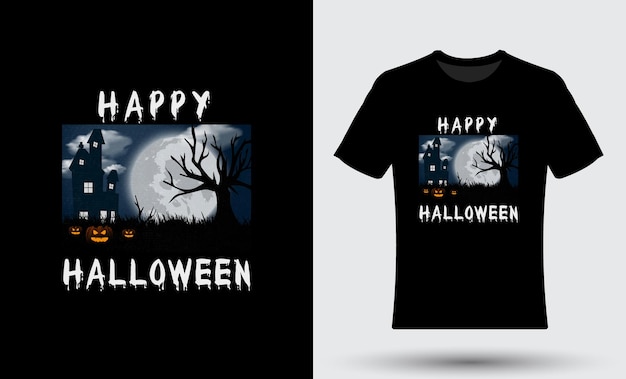 Diseño de camiseta de halloween con ilustración.