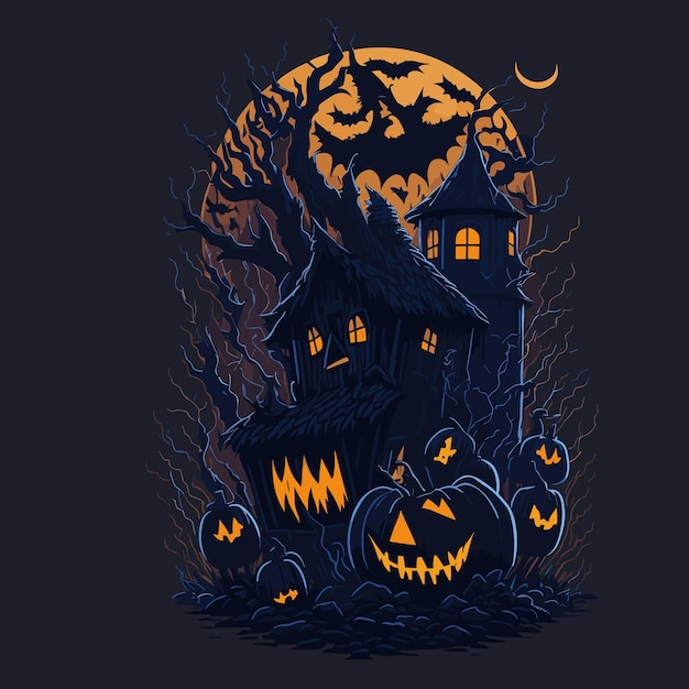 Diseño de camiseta de halloween listo para imprimir