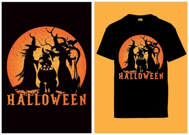 Diseño de camiseta de halloween noche de miedo